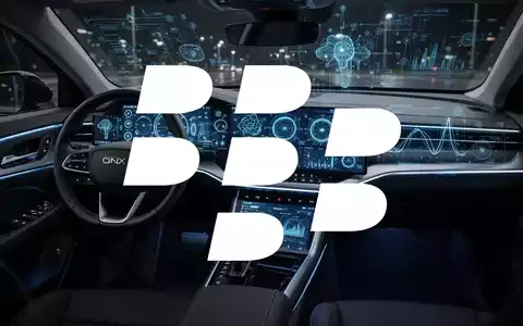 Ein modernes Auto-Interieur mit einem digitalen Armaturenbrett, das futuristische KI-Schnittstellen und Datenvisualisierungen anzeigt, als Symbol für QNX. - Foto: über boerse-global.de