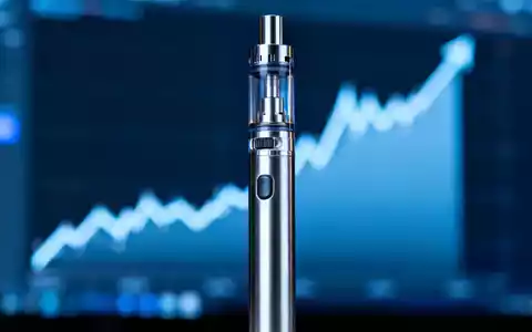 Eine moderne E-Zigarette mit einem unscharfen Finanzchart im Hintergrund, der einen Aufwärtstrend zeigt. - Foto: über boerse-global.de