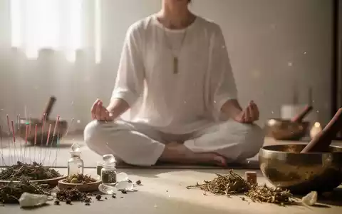Eine Person sitzt in meditativer Pose, umgeben von verschwommenen Elementen traditioneller chinesischer Medizin und Entspannungstechniken. - Foto: über boerse-global.de
