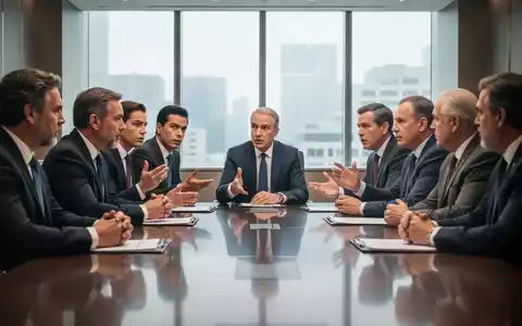 Vertreter von Regierung, Arbeitgebern und Gewerkschaften diskutieren an einem großen Konferenztisch über Arbeitszeitreformen. - Foto: über boerse-global.de