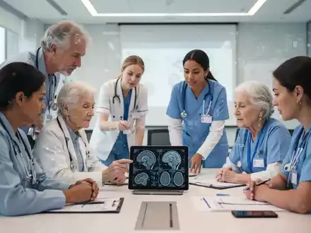 Eine Gruppe von Fachkräften im Gesundheitswesen nimmt an einer Fortbildung zum Thema Demenz teil, mit Fokus auf digitale Hilfsmittel. - Foto: über boerse-global.de
