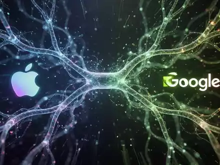 An abstract, glowing neural network representing AI, with interconnected nodes and lines in blue, green, and red hues. - Foto: über boerse-global.de