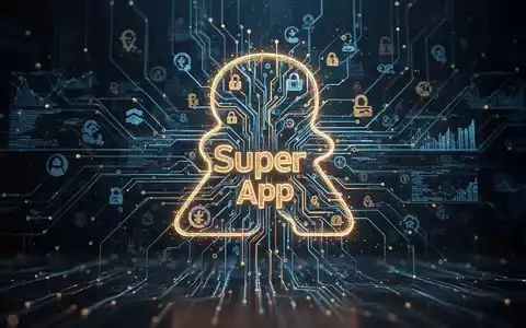 A glowing, futuristic super app icon with intricate neural network patterns, symbolizing advanced AI and enterprise integration. - Foto: über boerse-global.de