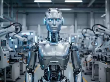 A sophisticated humanoid robot stands in a high-tech manufacturing facility, symbolizing Figure AI's growth and industrial focus. - Foto: über boerse-global.de