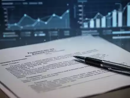 Ein Stift liegt auf einem rechtlichen Dokument, im Hintergrund unscharfe Datenvisualisierungen. Symbolisiert Datenschutz und Transparenz. - Foto: über boerse-global.de