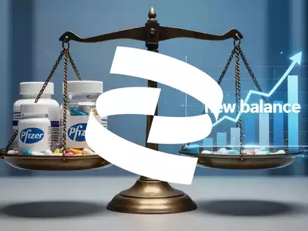 Eine Waage mit pharmazeutischen Produkten auf der einen Seite und einem steigenden Diagramm auf der anderen, symbolisiert Gleichgewicht und Wachstum. - Foto: über boerse-global.de