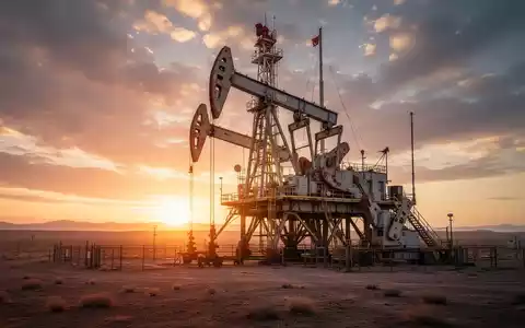 Eine Ölbohranlage in einer kargen Landschaft bei Sonnenuntergang, die den Erfolg der Bohrung und Energiegewinnung symbolisiert. - Foto: über boerse-global.de