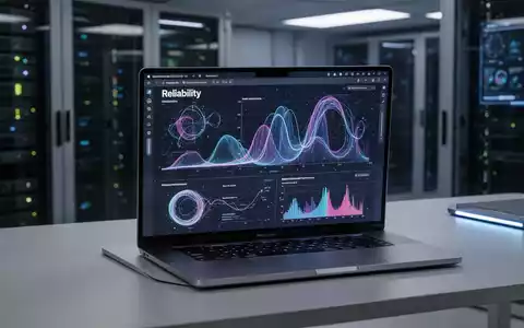 A sleek Apple MacBook with a glowing screen displaying data visualizations, symbolizing reliability and advanced technology. - Foto: über boerse-global.de