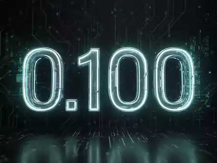 A glowing, futuristic numeral '0.100' against a dark, tech background with subtle circuit patterns and blue-green digital light. - Foto: über boerse-global.de