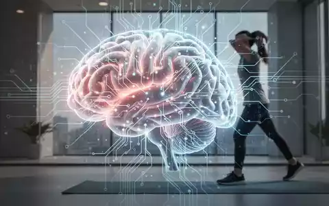 Ein stilisiertes, leuchtendes menschliches Gehirn mit neuronalen Pfaden und digitalen Mustern, vor dem Hintergrund einer Person, die sich bewegt. - Foto: über boerse-global.de