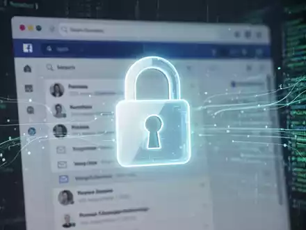 A glowing padlock icon over a blurred email interface, with abstract data streams, symbolizing email security and technology. - Foto: über boerse-global.de