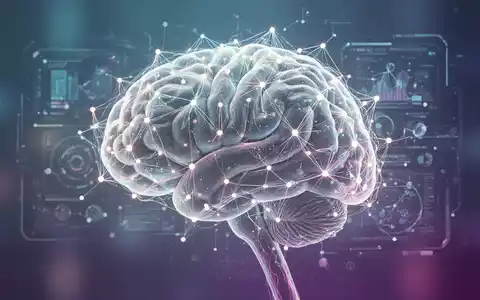Ein stilisiertes Gehirn aus leuchtenden Linien und Knoten, das neuronale Plastizität und Selbstentwicklung darstellt, integriert mit einer digitalen Oberfläche. - Foto: über boerse-global.de
