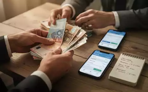 Hände zählen Euro-Banknoten auf einem Holztisch, daneben ein Smartphone mit Budget-App und Notizen. Symbolisiert Finanzkontrolle. - Foto: über boerse-global.de