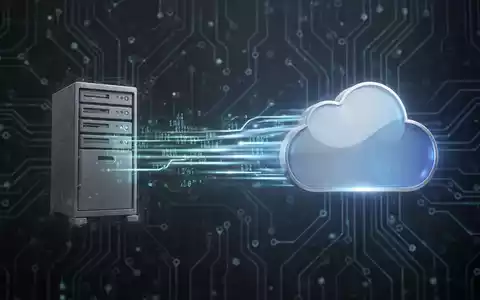 Digital illustration of data moving from an old server to a modern cloud, symbolizing migration and modernization. - Foto: über boerse-global.de