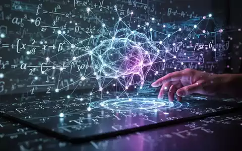Ein futuristisches Bild, das ein leuchtendes neuronales Netzwerk zeigt, das mit komplexen mathematischen Formeln und Symbolen verschmilzt. - Foto: über boerse-global.de