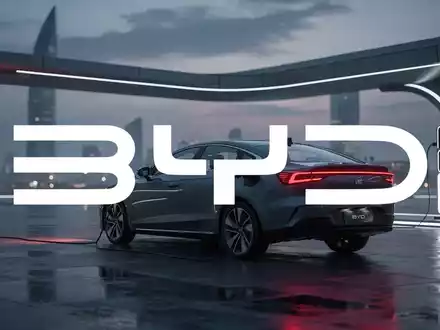Ein BYD Elektroauto lädt an einer modernen Ladestation bei Dämmerung, leicht entsättigte Farben. - Foto: über boerse-global.de