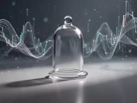 Ein stilisiertes, modernes Schröpfglas auf einer glatten, reflektierenden Oberfläche, umgeben von weichem, verschwommenem Licht. - Foto: über boerse-global.de