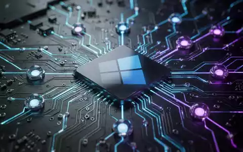 A glowing circuit board with interconnected nodes, symbolizing AI and data processing on Windows 11 PCs. - Foto: über boerse-global.de