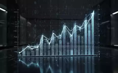 Abstrakte Darstellung einer digitalen Finanzgrafik mit binärem Code und futuristischer Beleuchtung, die Technologie und Finanzen symbolisiert. - Foto: über boerse-global.de