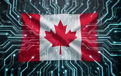 Stylized Canadian flag interwoven with a digital neural network, representing AI regulation in Canada. - Foto: über boerse-global.de
