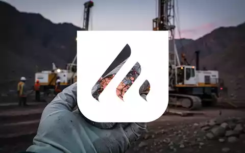 Nahaufnahme eines geologischen Bohrkerns mit Kupfermineralisierung in einer behandschuhten Hand vor einem Bohrturm in den Bergen. - Foto: über boerse-global.de