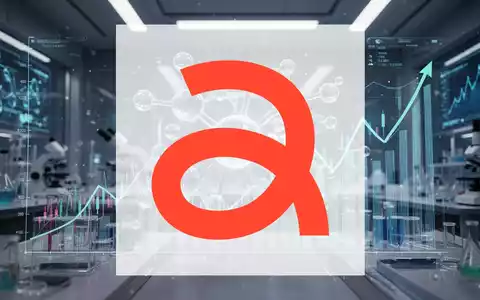 Eine stilisierte, leuchtende molekulare Struktur, die ABS-201 darstellt, verknüpft mit Finanzwachstumsgrafiken in einem High-Tech-Labor. - Foto: über boerse-global.de