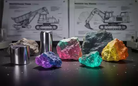 Nahaufnahme von glänzenden Niob- und farbigen Seltenerdmineralproben auf einem Labortisch. - Foto: über boerse-global.de