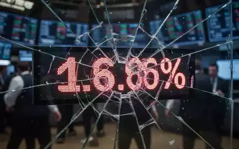 Zersplitterter Glas-Börsenticker mit stark negativem Prozentsatz, der einen Markteinbruch darstellt. - Foto: über boerse-global.de