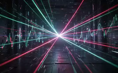 Abstract digital light trails intersecting, symbolizing competition and price wars among major AI tech companies. - Foto: über boerse-global.de