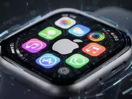An Apple Watch face with app icons, one app icon is missing, symbolizing the removal of an application from the watchOS beta. - Foto: über boerse-global.de