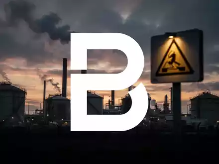 Industrieanlage in East Durham bei Sonnenuntergang mit Silhouetten von Tanks und Schornsteinen, die Besorgnis erregen. - Foto: über boerse-global.de