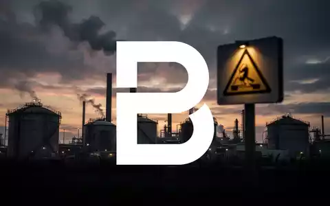 Industrieanlage in East Durham bei Sonnenuntergang mit Silhouetten von Tanks und Schornsteinen, die Besorgnis erregen. - Foto: über boerse-global.de