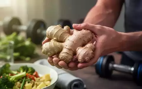 Nahaufnahme von Händen, die eine Ingwerwurzel halten, mit unscharfem Hintergrund, der gesunde Ernährung und Bewegung andeutet. - Foto: über boerse-global.de