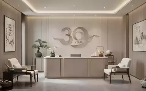 Eine moderne Klinikfassade mit dezenten Elementen der Traditionellen Chinesischen Medizin und einem abstrakten Symbol für 30 Jahre. - Foto: über boerse-global.de