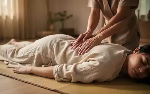 Eine Person erhält eine traditionelle Thai-Massage auf einer Matte, die Hände des Praktizierenden sind sichtbar. - Foto: über boerse-global.de