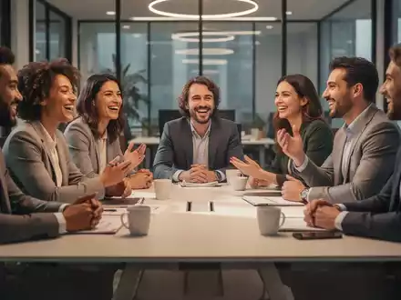Ein vielfältiges Team in einem modernen Büro arbeitet zusammen und diskutiert lebhaft, mit Fokus auf Vertrauen und gemeinsame Ziele. - Foto: über boerse-global.de
