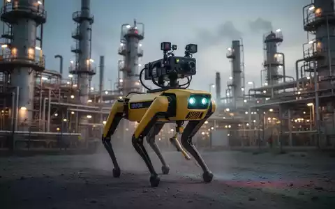 Boston Dynamics Spot robot dog with gas detection sensors navigating an industrial facility. - Foto: über boerse-global.de