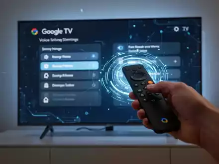 A hand holding a remote control in front of a modern television screen displaying a futuristic, AI-powered interface. - Foto: über boerse-global.de