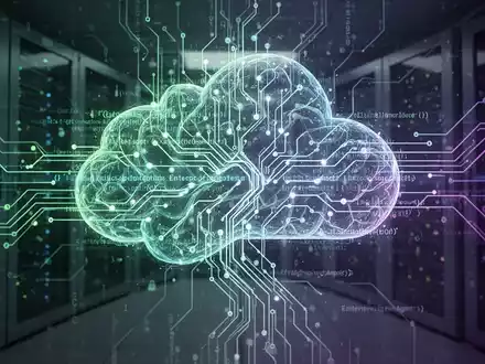 Stylized neural network intertwined with code, symbolizing AI coding and enterprise agents within a secure cloud environment. - Foto: über boerse-global.de