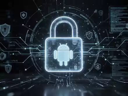 Stylized digital padlock with an Android logo, surrounded by glowing data streams, symbolizing secure password manager switching and data migration. - Foto: über boerse-global.de
