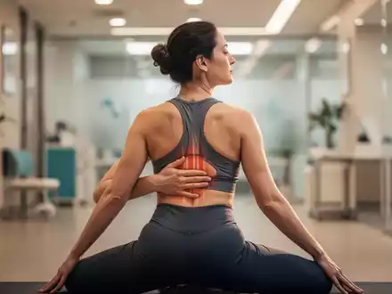 Eine Person führt eine entspannende Yoga-Pose aus, um Rückenschmerzen zu lindern und die Entspannung zu fördern. - Foto: über boerse-global.de