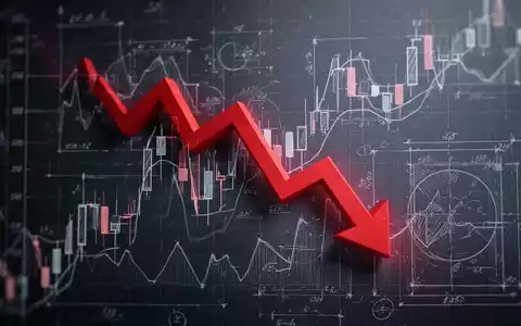 Ein stilisierter, roter Abwärtspfeil auf einem Diagramm, der einen starken Aktienkursrückgang nach einer Finanzierung symbolisiert. - Foto: über boerse-global.de