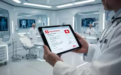 Ein Arzt hält ein Tablet mit einem elektronischen Rezept in einer modernen Arztpraxis. Fokus auf den Bildschirm mit medizinischen Symbolen. - Foto: über boerse-global.de