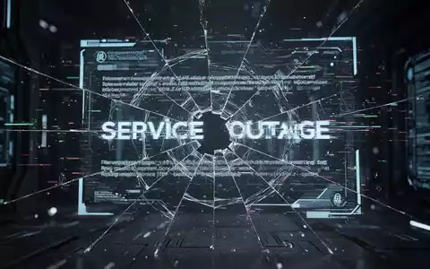 A broken, glitching holographic projection of a digital assistant, symbolizing a service outage for an AI platform. - Foto: über boerse-global.de