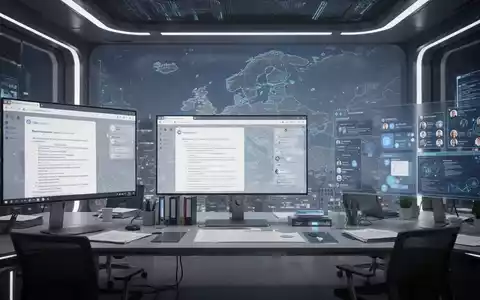 Digital interface showing a document editing suite with a European map overlay, symbolizing digital sovereignty and collaboration. - Foto: ĂŒber boerse-global.de