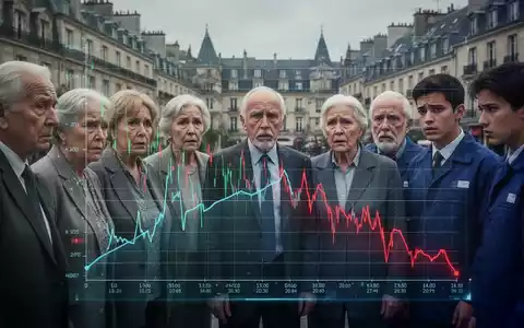 Eine Gruppe älterer und jüngerer Menschen, die sich um ein Diagramm versammelt haben, das wirtschaftliche Herausforderungen und demografischen Wandel darstellt. - Foto: über boerse-global.de