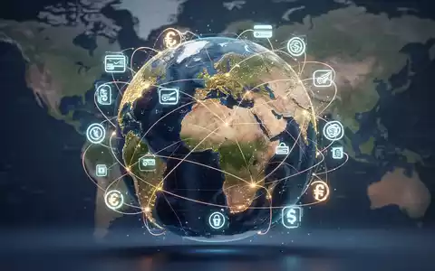 A glowing digital globe overlaid with payment icons and network lines, symbolizing global e-commerce, digital payments, and financial expansion. - Foto: über boerse-global.de