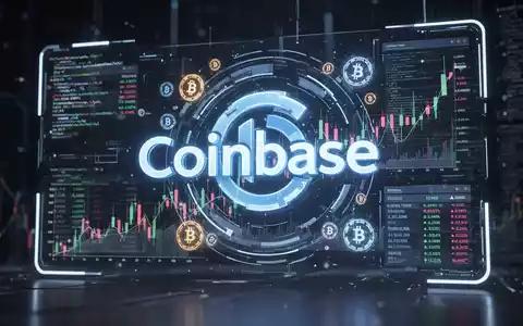 A futuristic AI agent interface with crypto charts and transaction data, overlaid on a stylized Coinbase logo, symbolizing autonomous trading. - Foto: über boerse-global.de