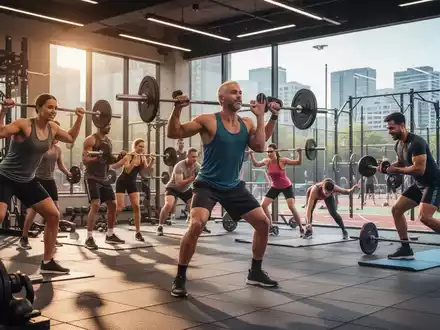Eine vielfältige Gruppe von Menschen trainiert in einem modernen Fitnessstudio und einem Outdoor-Sportpark. - Foto: über boerse-global.de