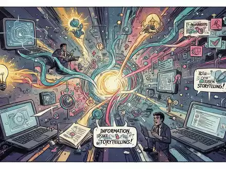 Eine stilisierte Grafik im Stil einer Graphic Novel, die die Vermittlung komplexer Informationen durch visuelles Storytelling darstellt. - Foto: über boerse-global.de